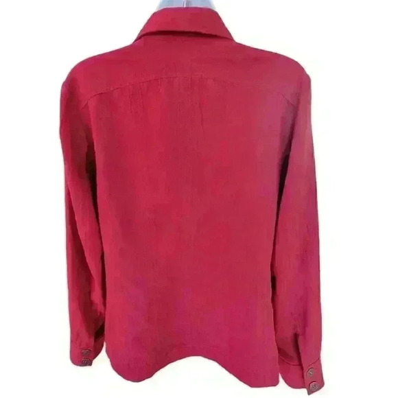 Chico's Brand Faux-Suede Shacket/Burgundy/ Size S - Picture 3 of 8